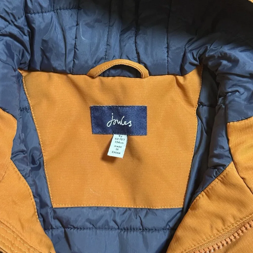Joules Penbridge Waterproof Parka Boys Hooded Winter Coat Orange Navy Size 9Y